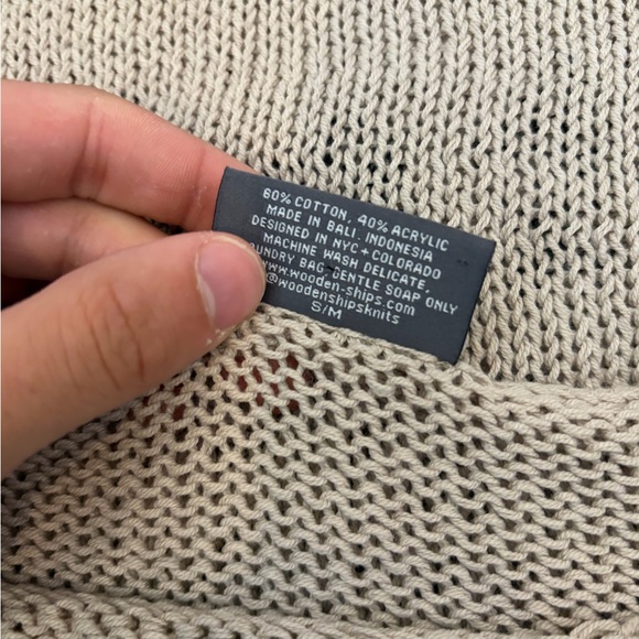 Wooden Ships my dog is cuter than yours crochet boho Knit Sweater small/medium - Picture 3 of 14